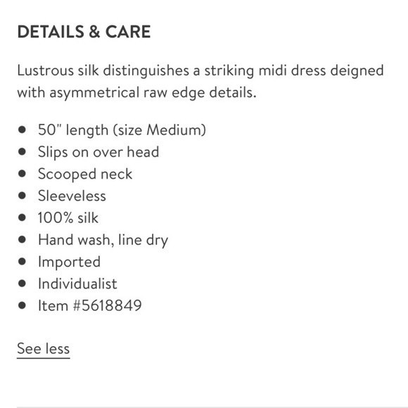 Vince Raw Edge Navy Silk Tank Dress Size Medium - Picture 5 of 11